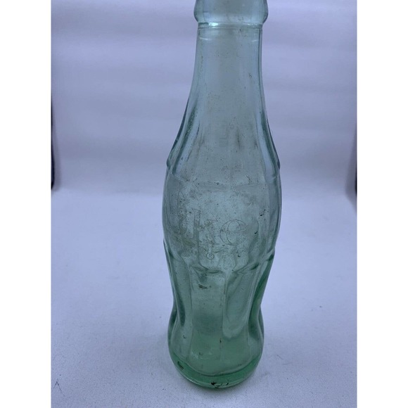 Vintage 1963 COCA COLA COKE GREEN GLASS BOTTLE Hobbleskirt 6.5oz - Picture 3 of 6